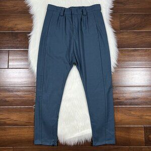 Free People Women's‎ Size XS Blue Pleated Tapered Harem Trouser Pants Zippers